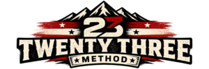 Twenty Three Method — horizontal mountain and 23 logo.